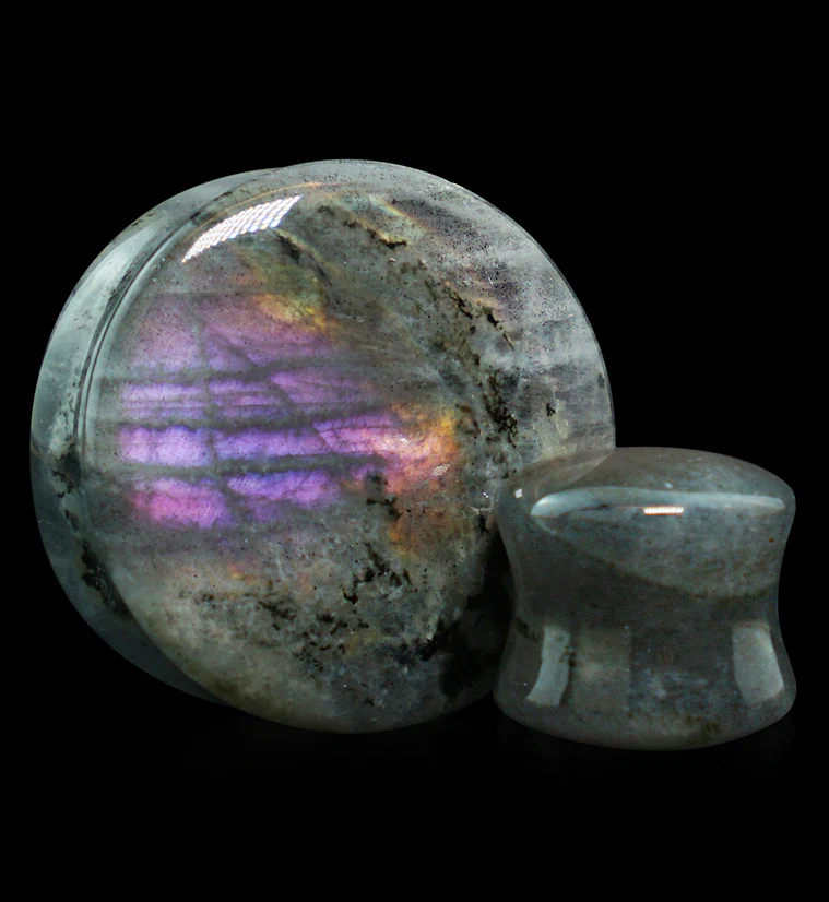 Purple Labradorite Stone Plugs - Mrs Treak