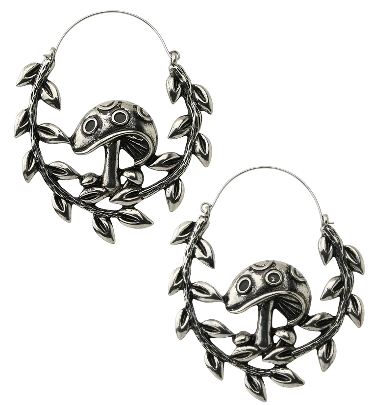 Mushroom Vine Plug Hoops - Mrs Treak
