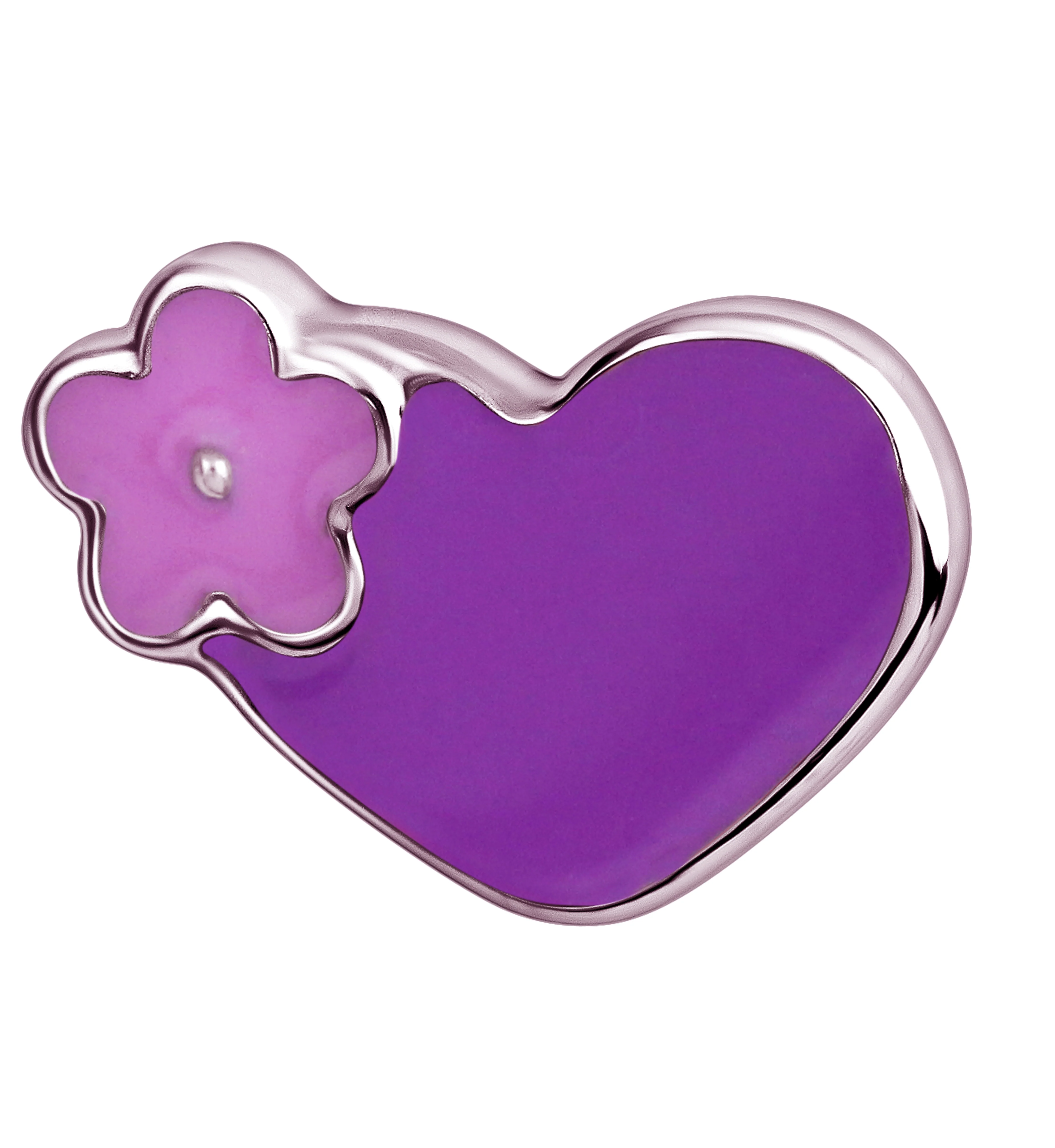 Purple Floral Heart Stainless Steel Internally Threaded Top - Mrs Treak