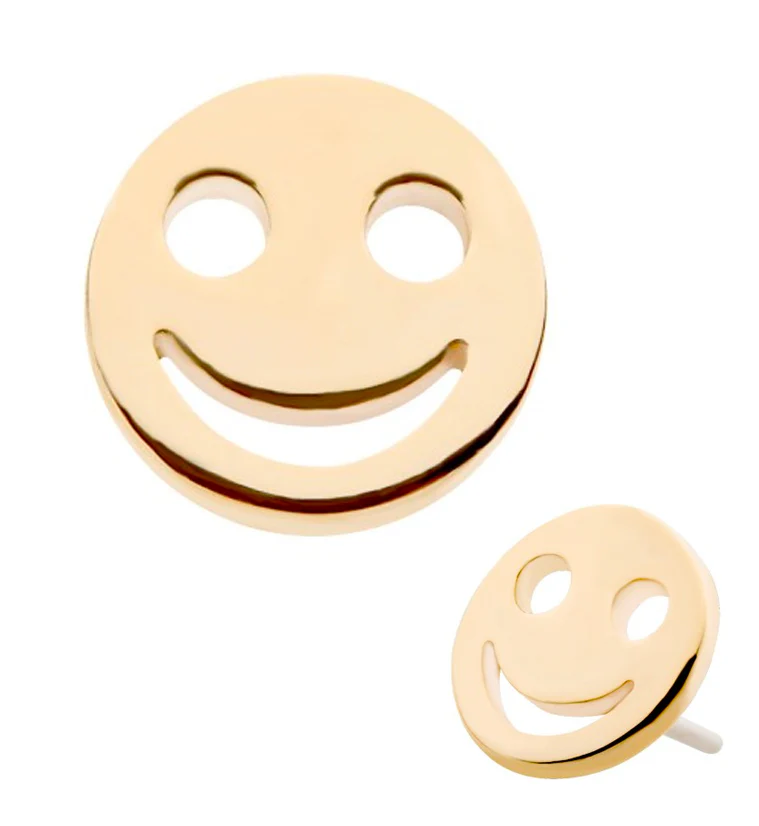 14kt Gold Smile Threadless Top - Mrs Treak