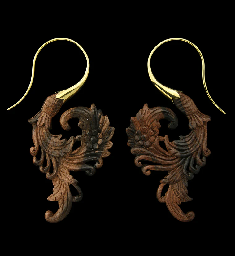 18G Sprig Brass Wood Hangers / Earrings - Mrs Treak