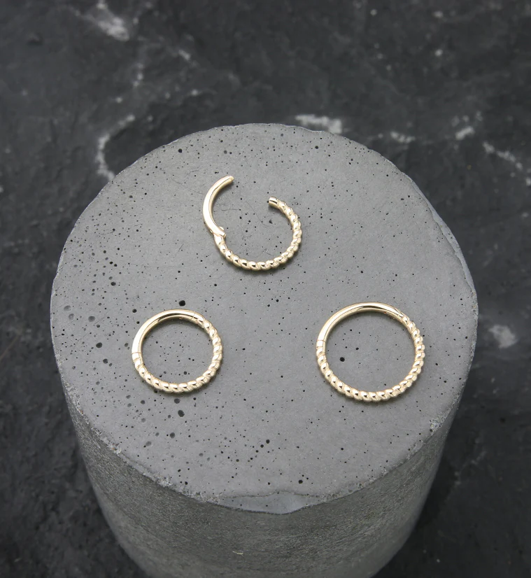 14kt Gold Braid Hinged Segment Ring - Mrs Treak