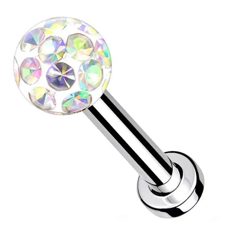Aurora Glitterball Stainless Steel Labret - Mrs Treak