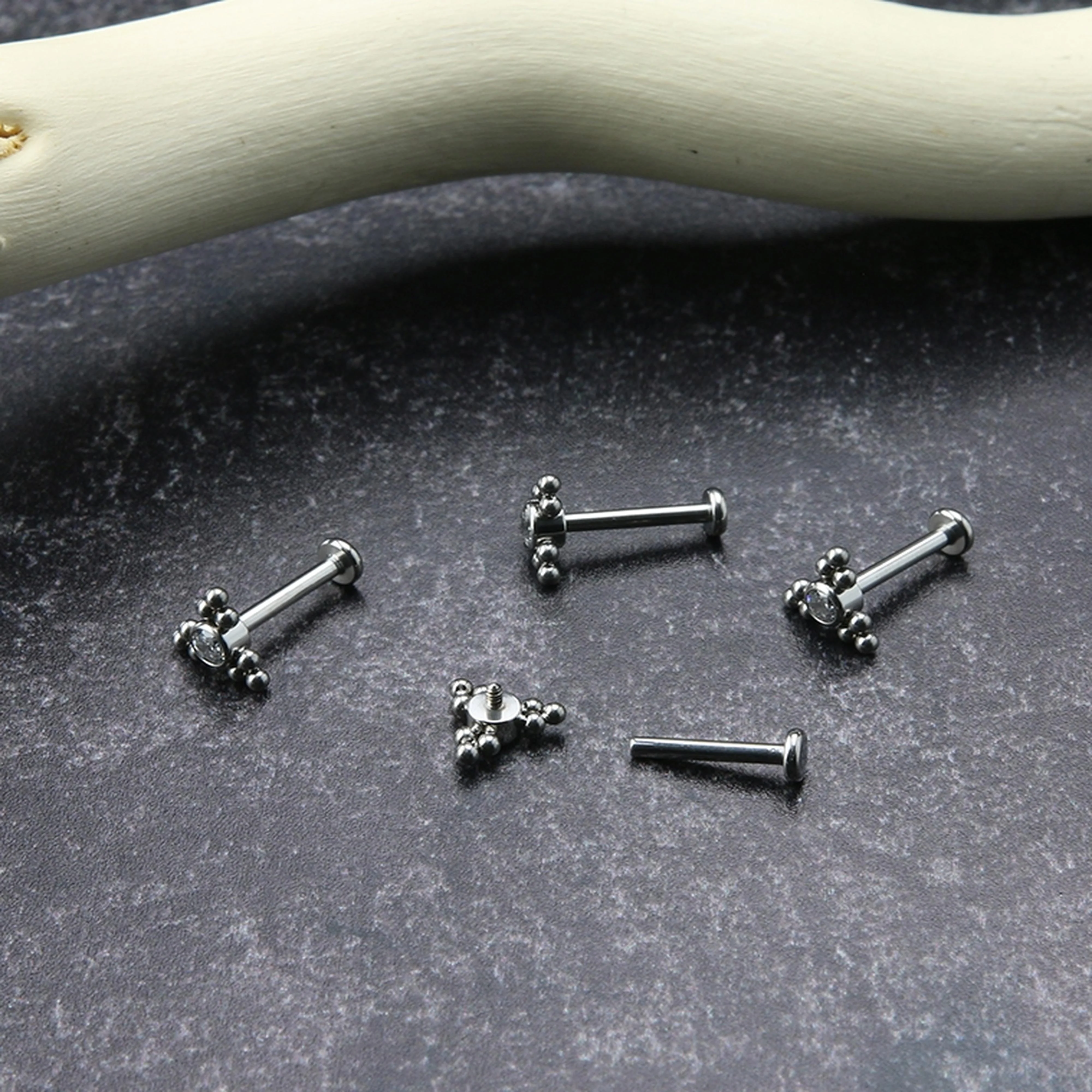 16G Clear CZ Tryst Titanium Labret - Mrs Treak