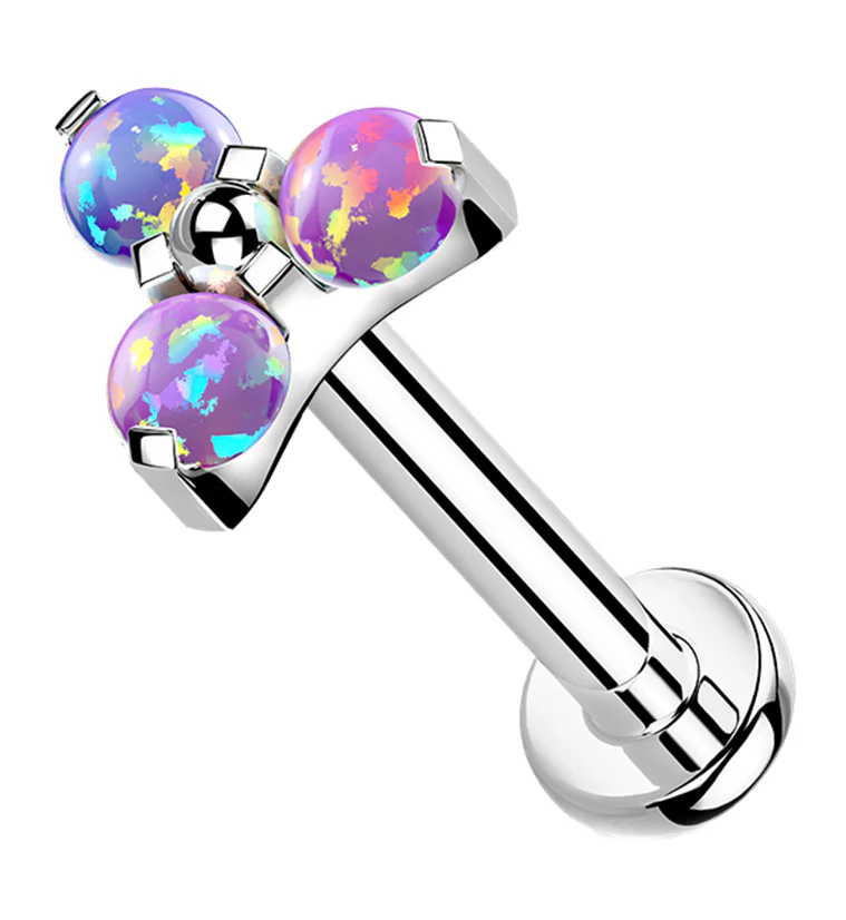 Triad Purple Opalite Titanium Internally Threaded Labret - Mrs Treak