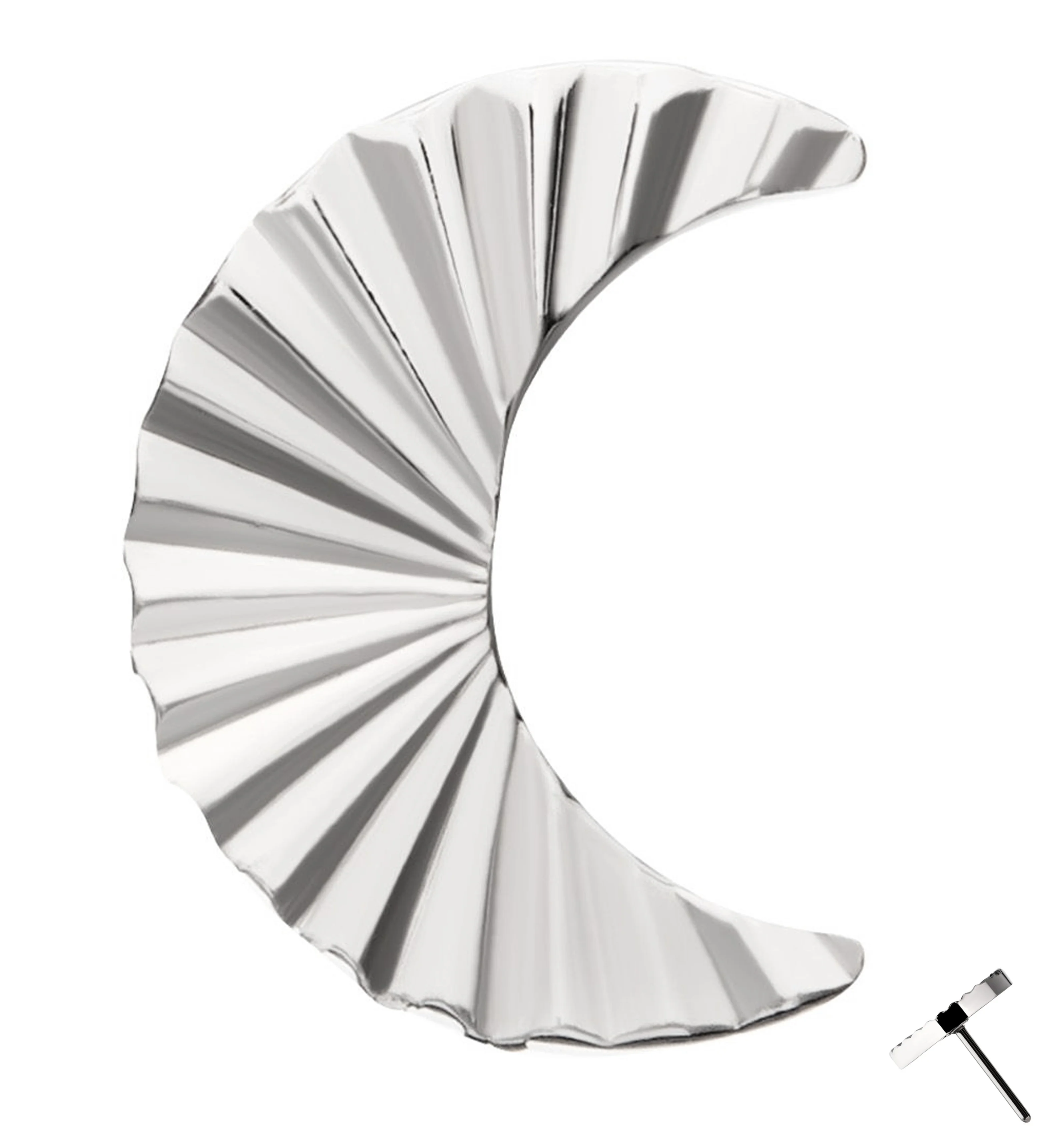 Score Crescent Moon Titanium Threadless Top - Mrs Treak