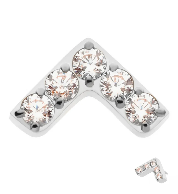 Dart CZ Threadless Titanium Top - Mrs Treak