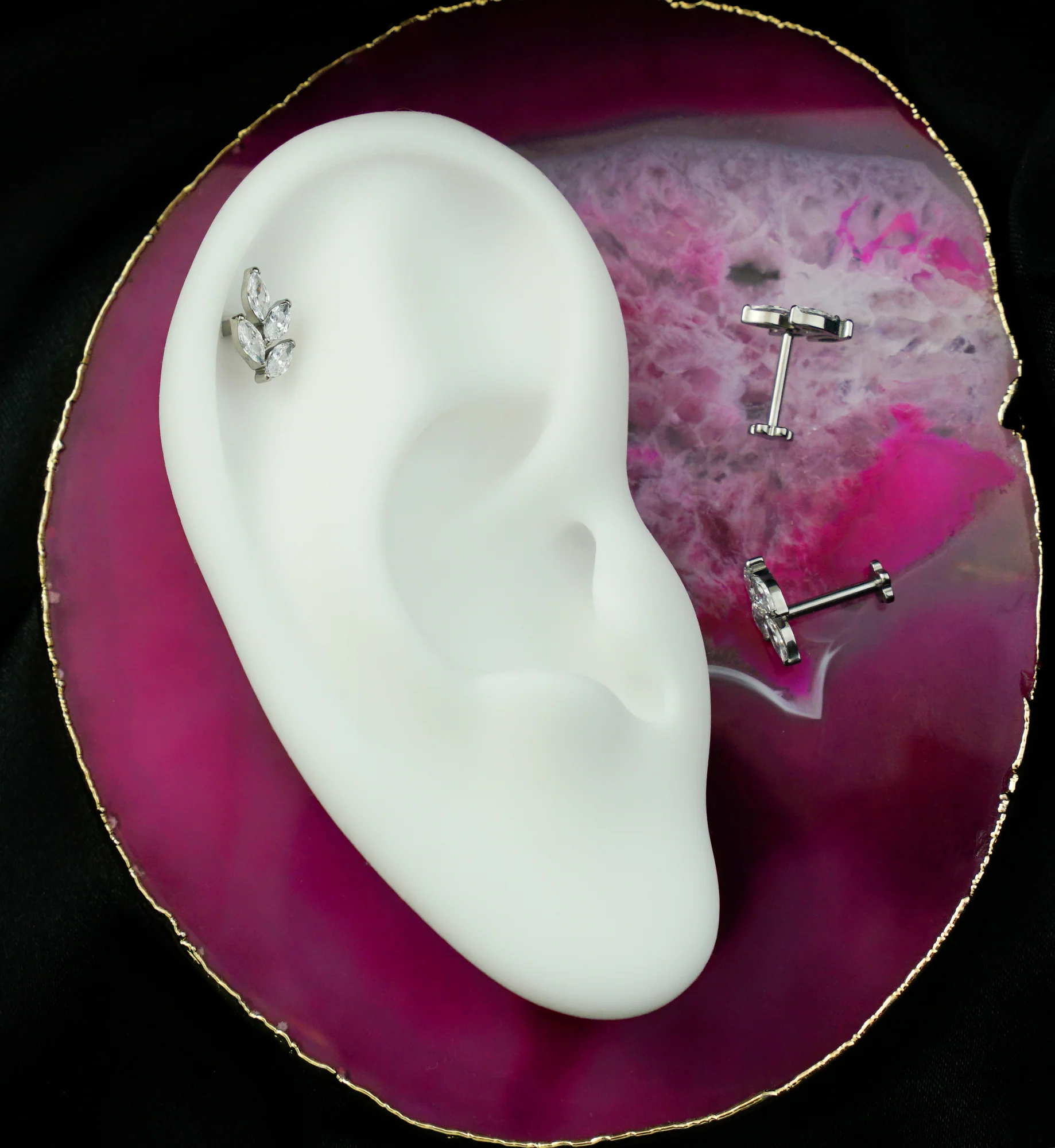 Vine Clear CZ Titanium Threadless Labret - Mrs Treak