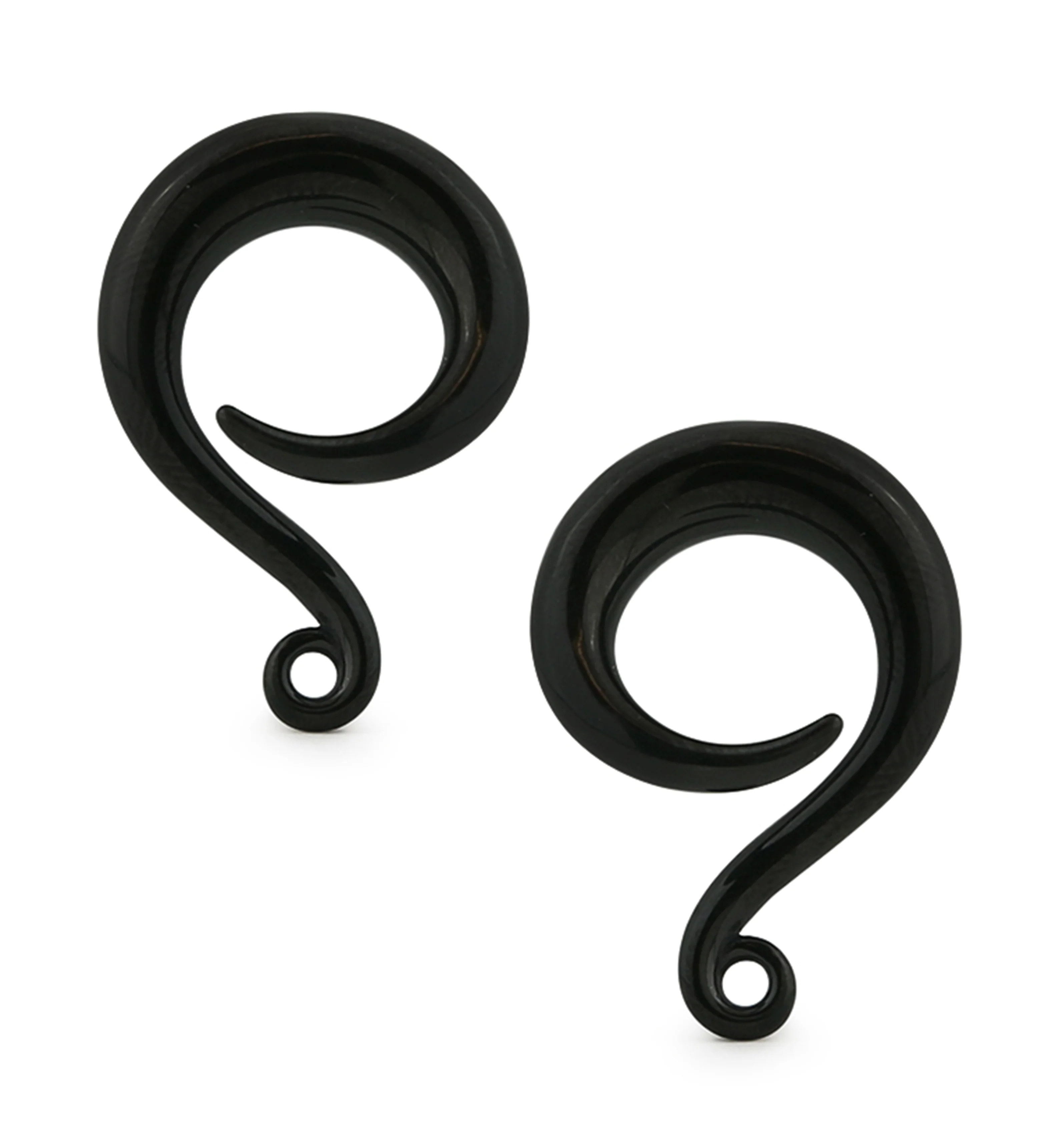 Black PVD Hook Hanger Stainless Steel Ear Weights - Mrs Treak