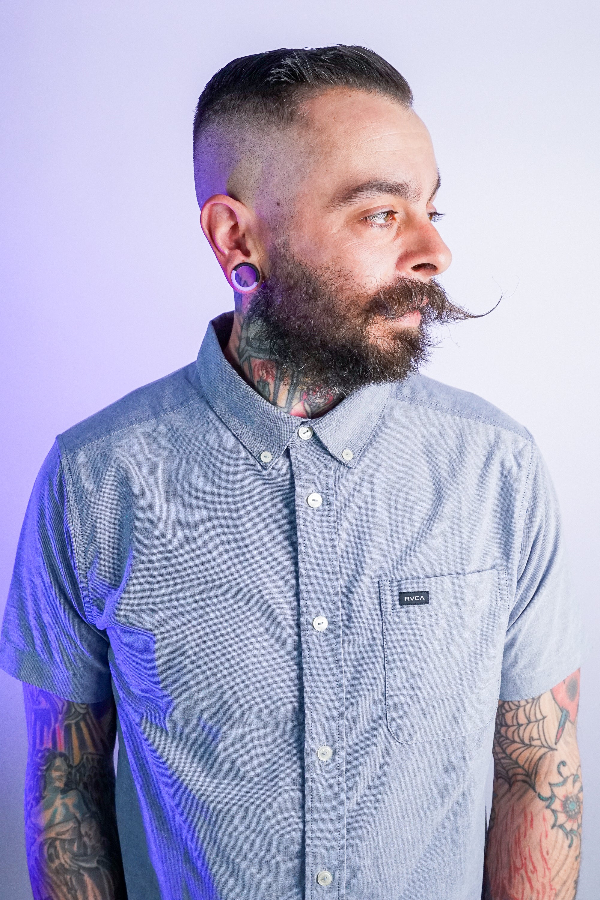 Lavender And Black Double Flare Silicone Tunnel Plugs - Mrs Treak