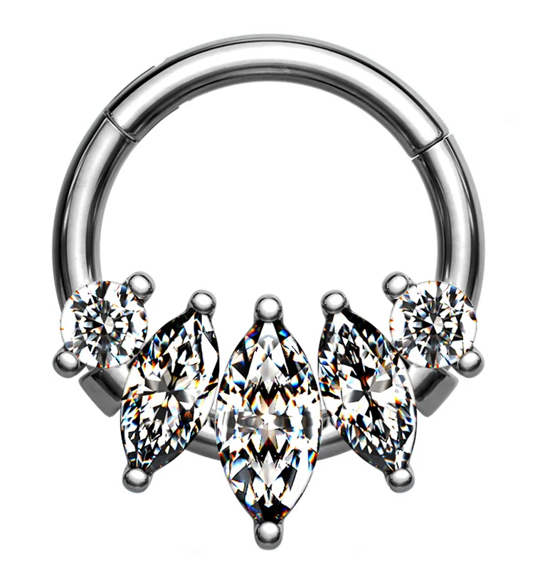 Empress CZ Hinged Segment Ring - Mrs Treak