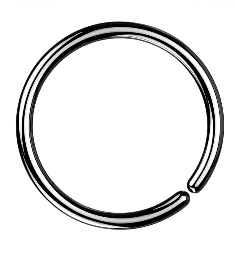 Black PVD Titanium Annealed Seamless Hoop Ring - Mrs Treak