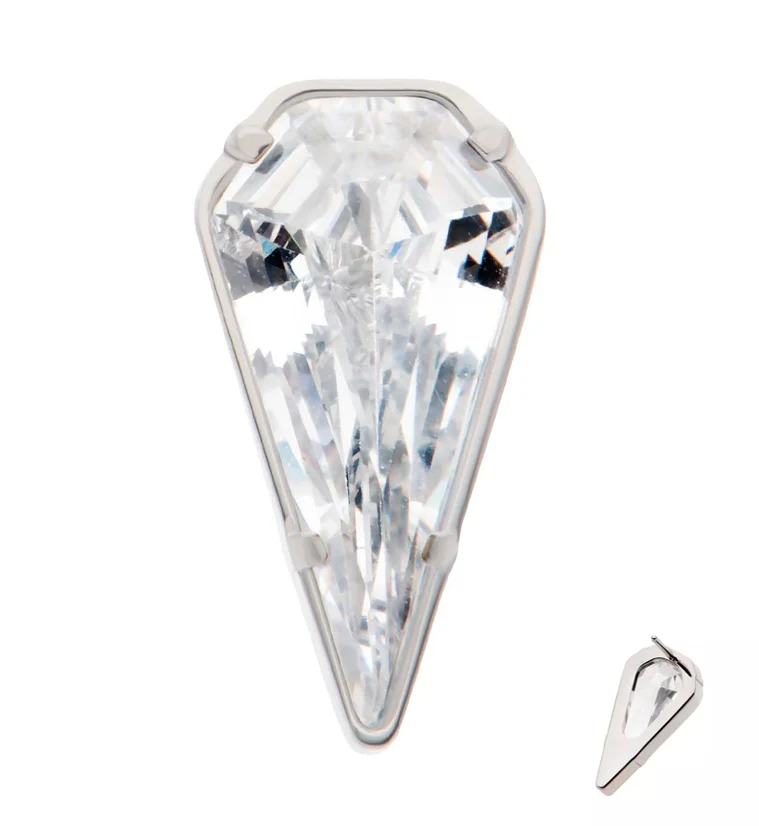 Abyss Clear CZ Titanium Threadless Top - Mrs Treak