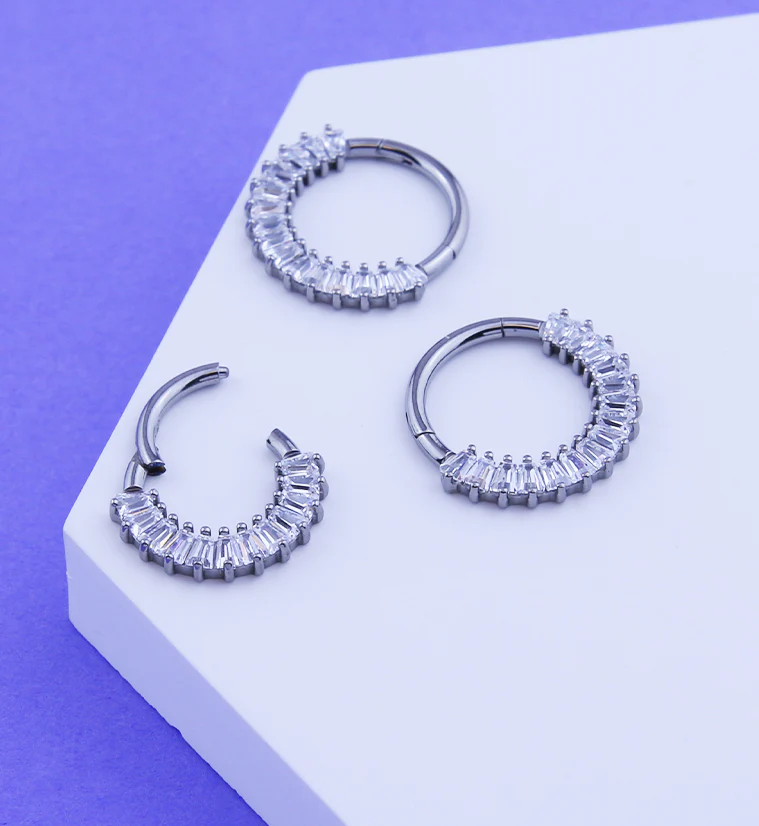 Strand Clear CZ Hinged Segment Ring - Mrs Treak