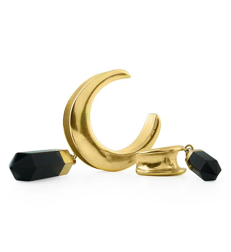 Black Prism Dangle Gold PVD Stainless Steel Saddles - Mrs Treak