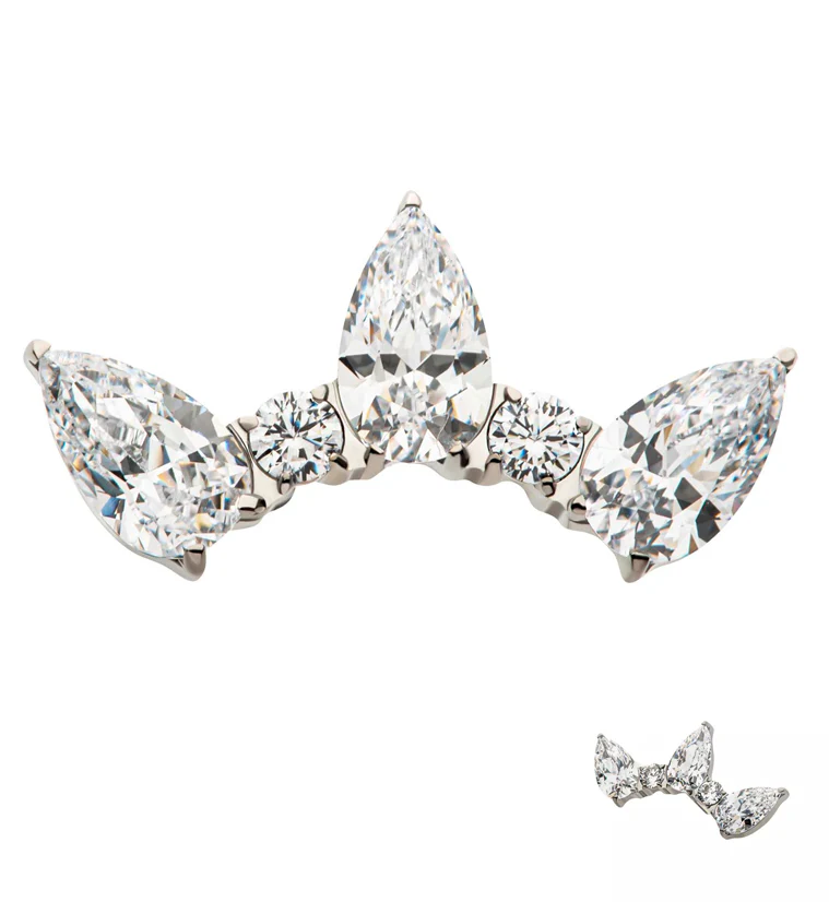Diadem CZ Threadless Titanium Top - Mrs Treak