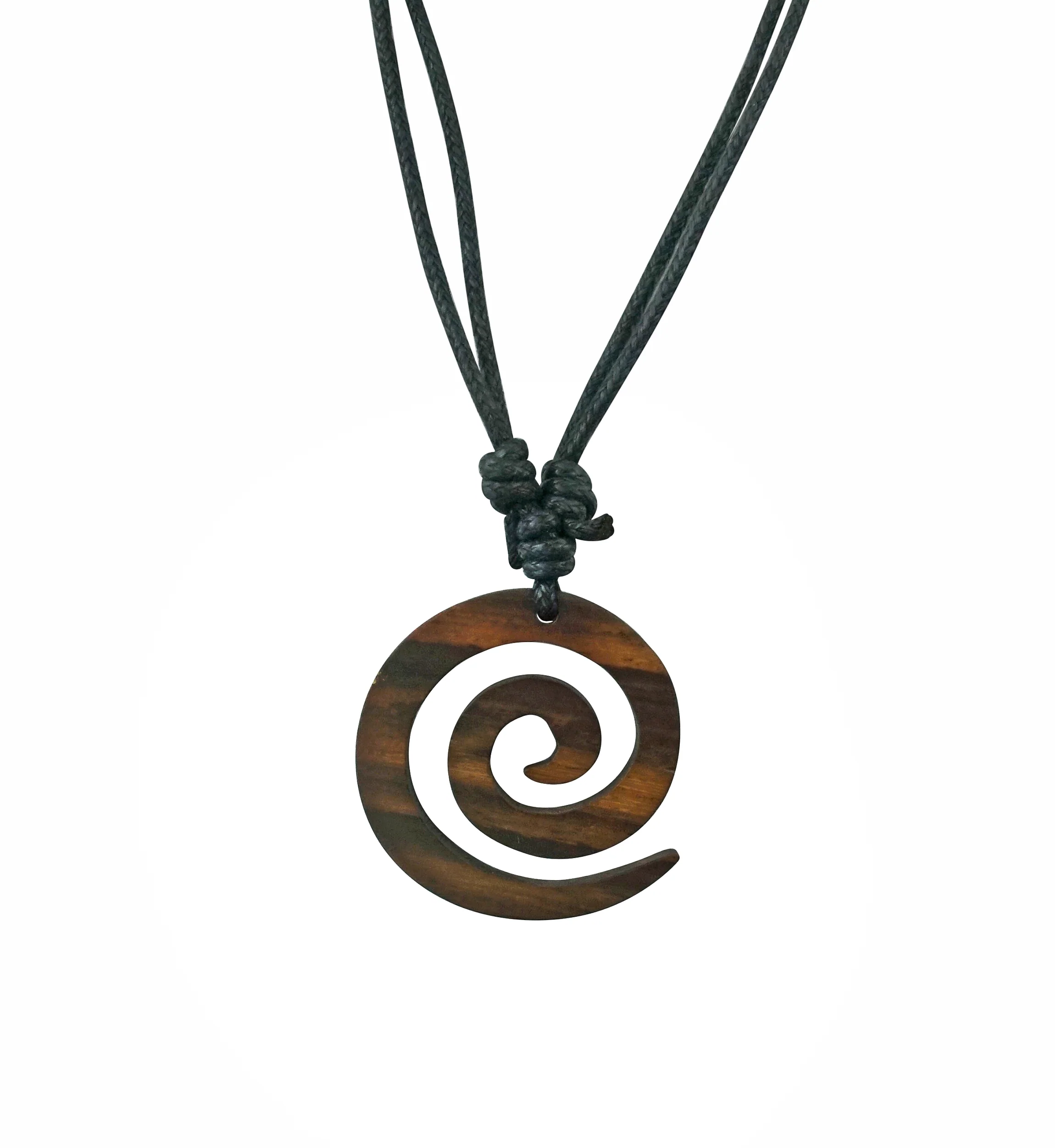 Super Spiral Wood Pendant Necklace - Mrs Treak