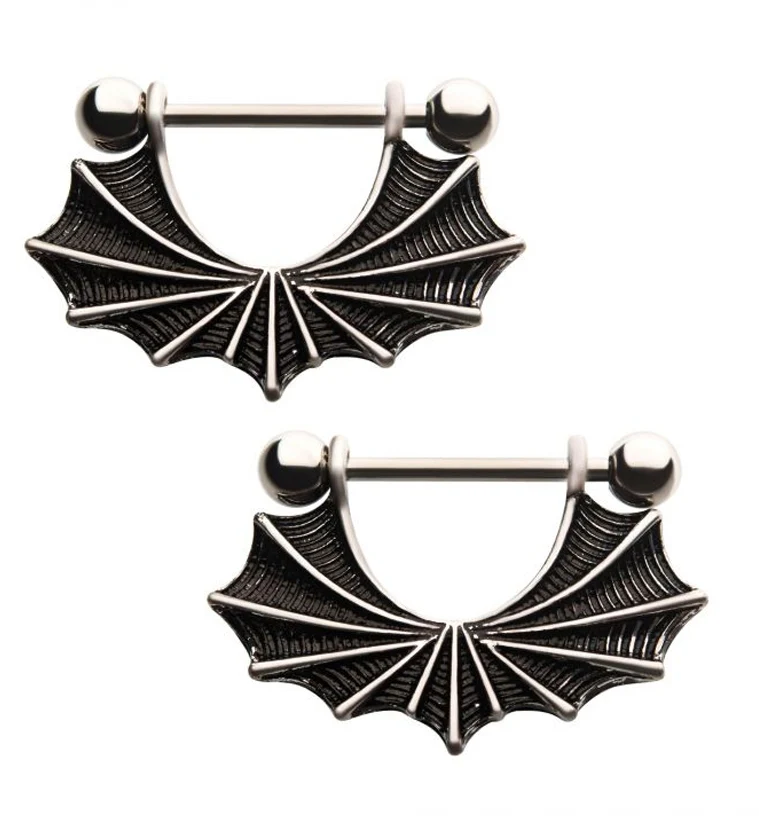 Batwing Nipple Barbells - Mrs Treak