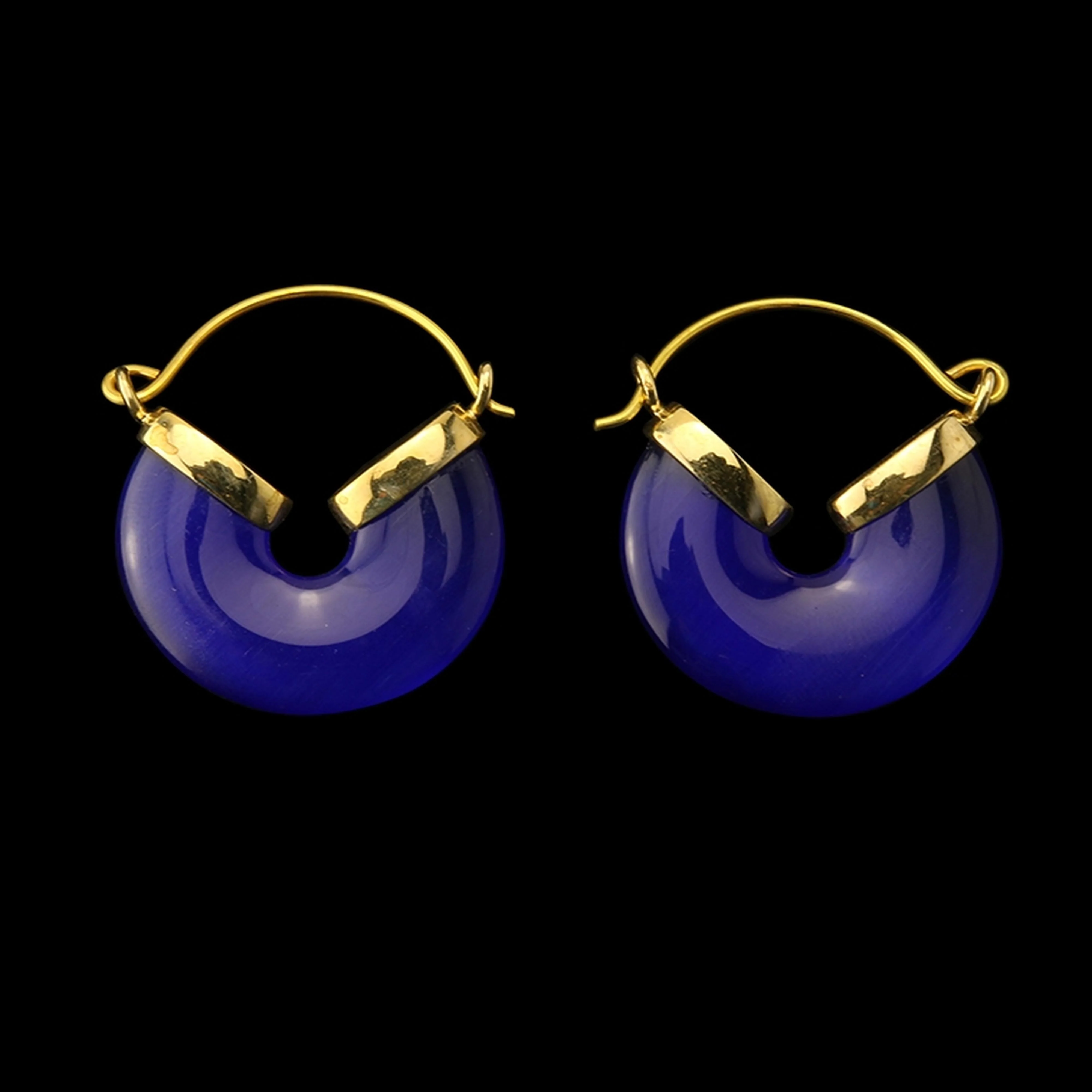 20G Blue Cat's Eye Halo Hangers - Earrings - Mrs Treak