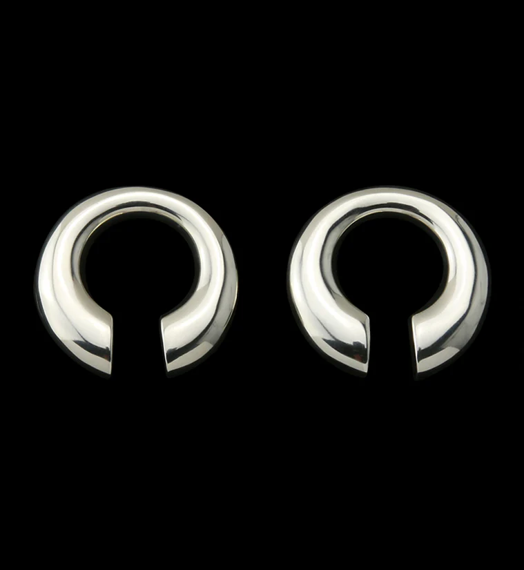 Small Keyhole White Brass Ear Weights - Mrs Treak