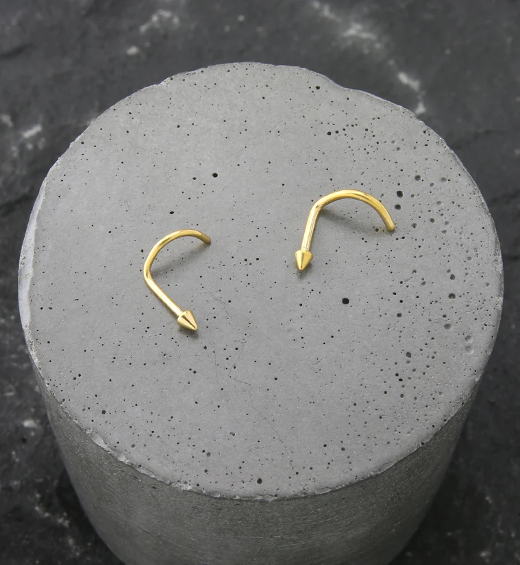 Gold PVD Spike Titanium Nose Screw - Mrs Treak