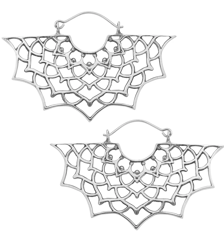 Half Mandala White Brass Hangers / Earrings - Mrs Treak