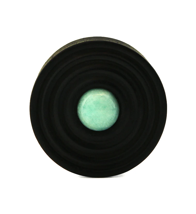 Ecliptic Areng Wood Plugs With Amazonite Stone Inlay - Mrs Treak