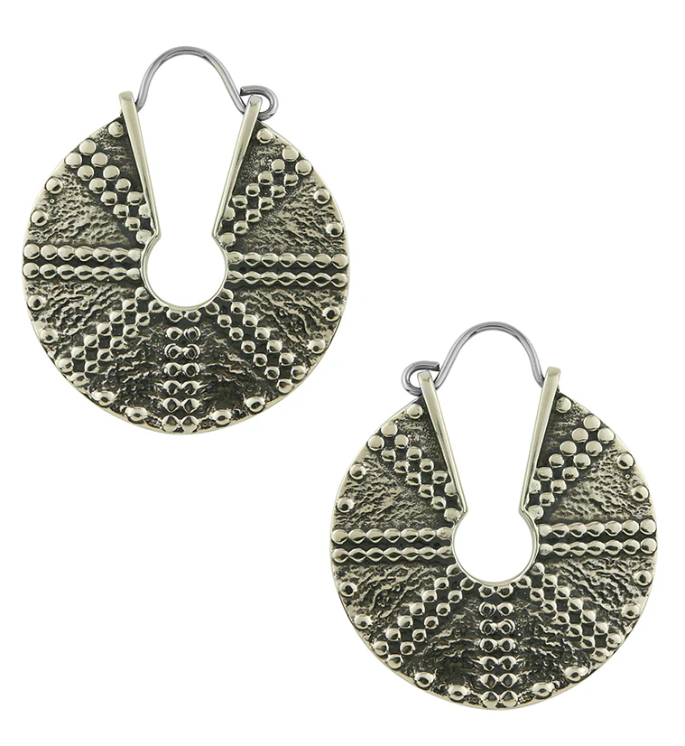 Pivot White Brass Disk Hangers / Earrings - Mrs Treak