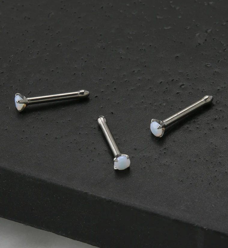 White Opalite Nosebone - Mrs Treak