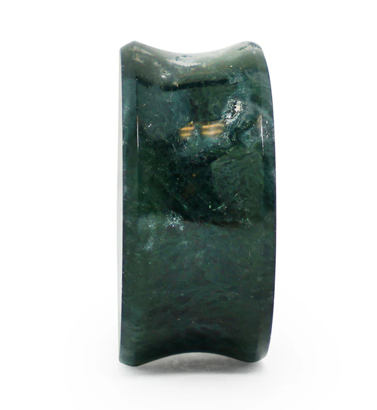 Grade A Green Moss Agate Stone Plugs - Mrs Treak