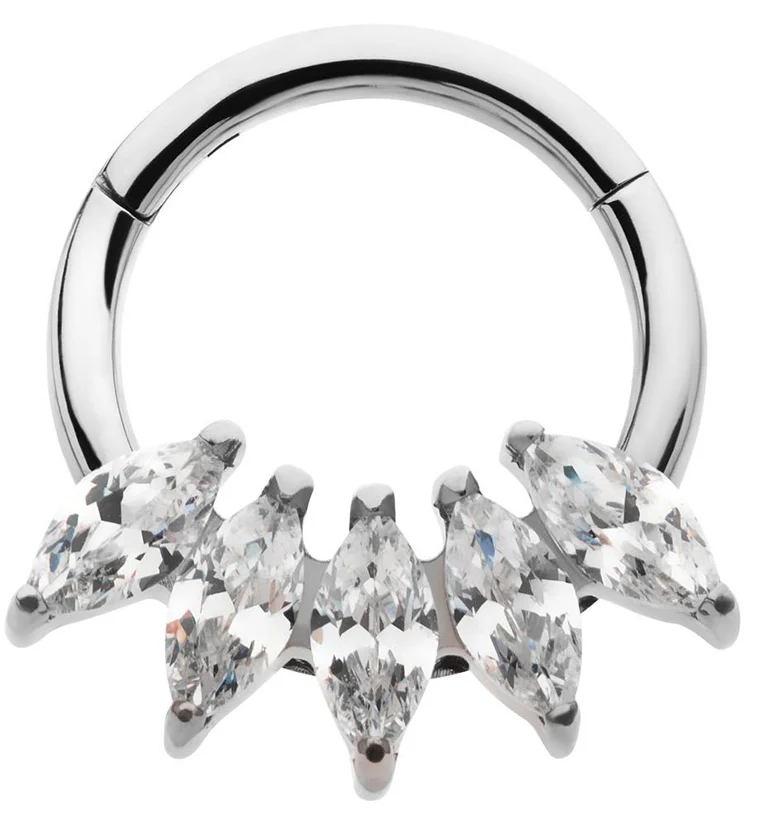 Cinque CZ Titanium Hinged Segment Ring - Mrs Treak