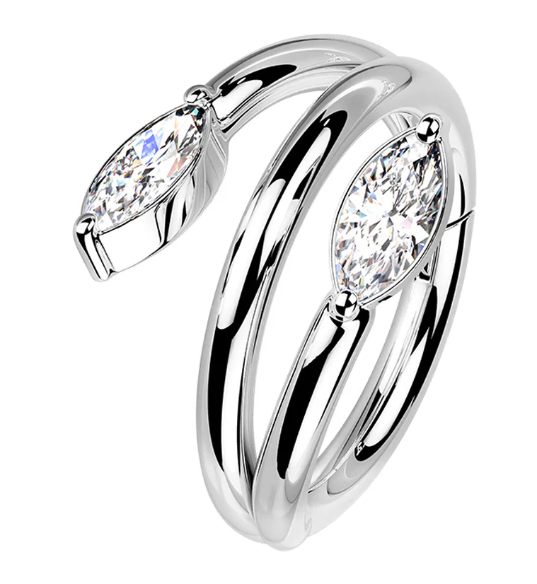 Wrap CZ Hinged Segment Ring - Mrs Treak
