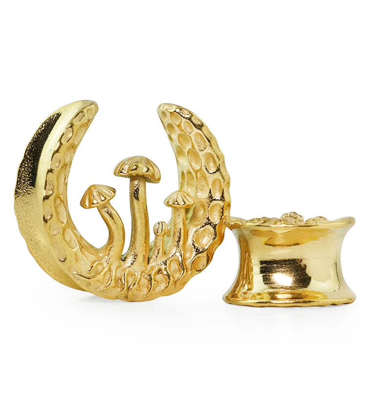 Gold PVD Hammered Mushroom Stainless Steel Saddles - Mrs Treak