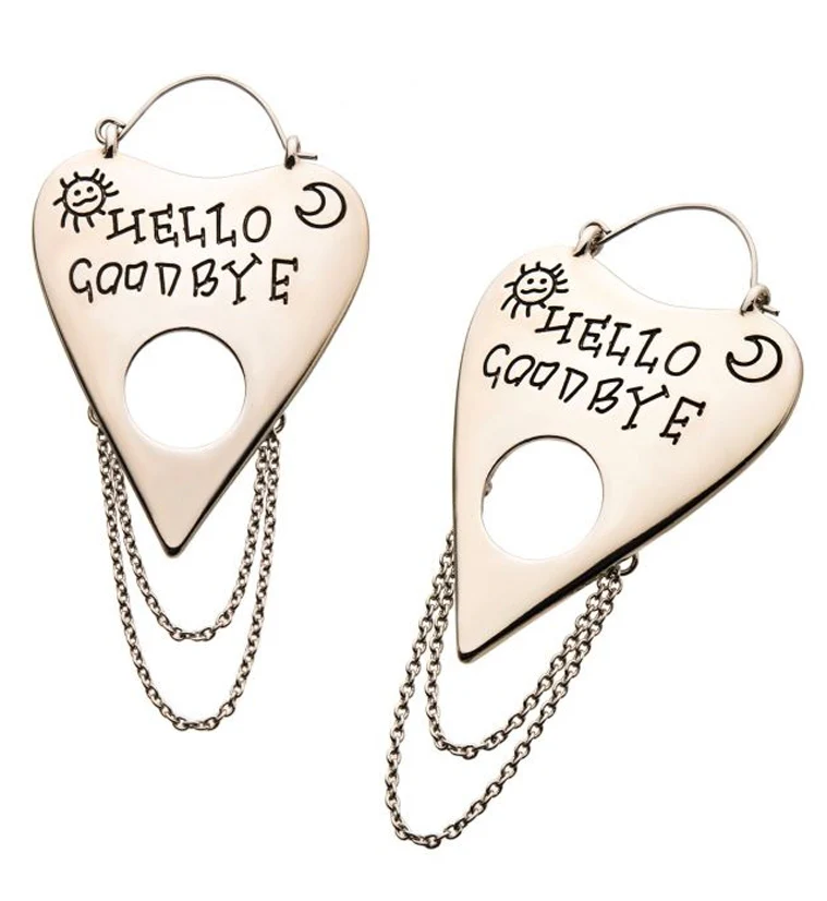 20G Hello Goodbye Plug Hoops - Mrs Treak