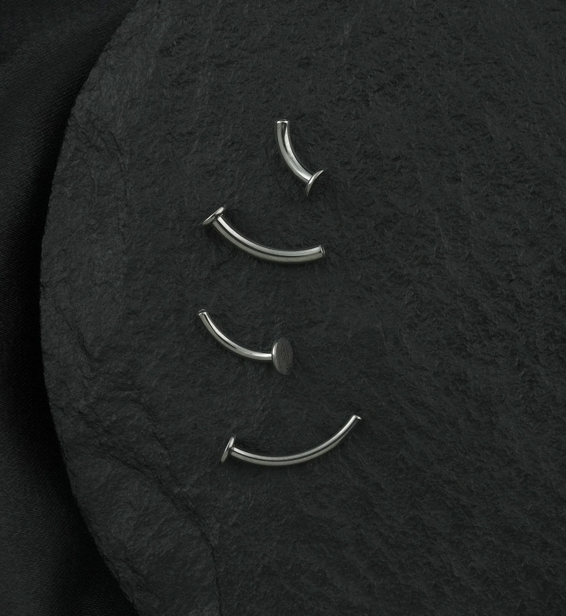 Curved Internally Threaded Titanium Flat Back Barbell (Post Only) - Mrs Treak