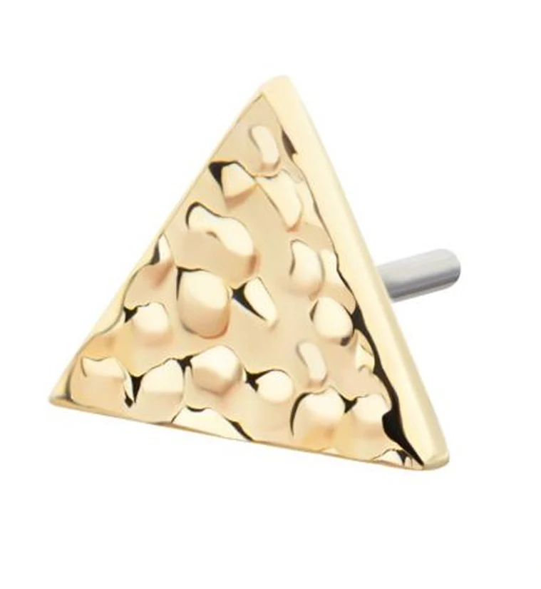 14kt Gold Hammered Triangle Threadless Top - Mrs Treak