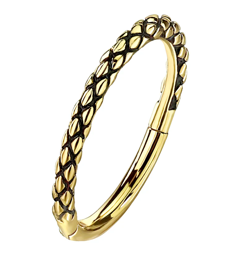 Scales Gold PVD Hinged Segment Ring - Mrs Treak
