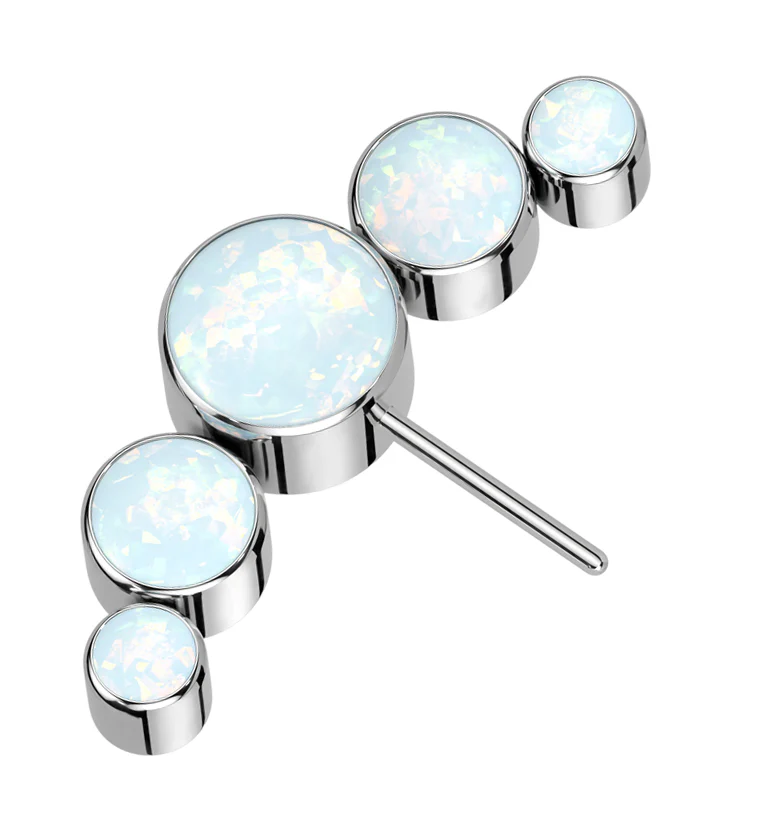 Arch Side Facing White Opalite Titanium Threadless Top - Mrs Treak