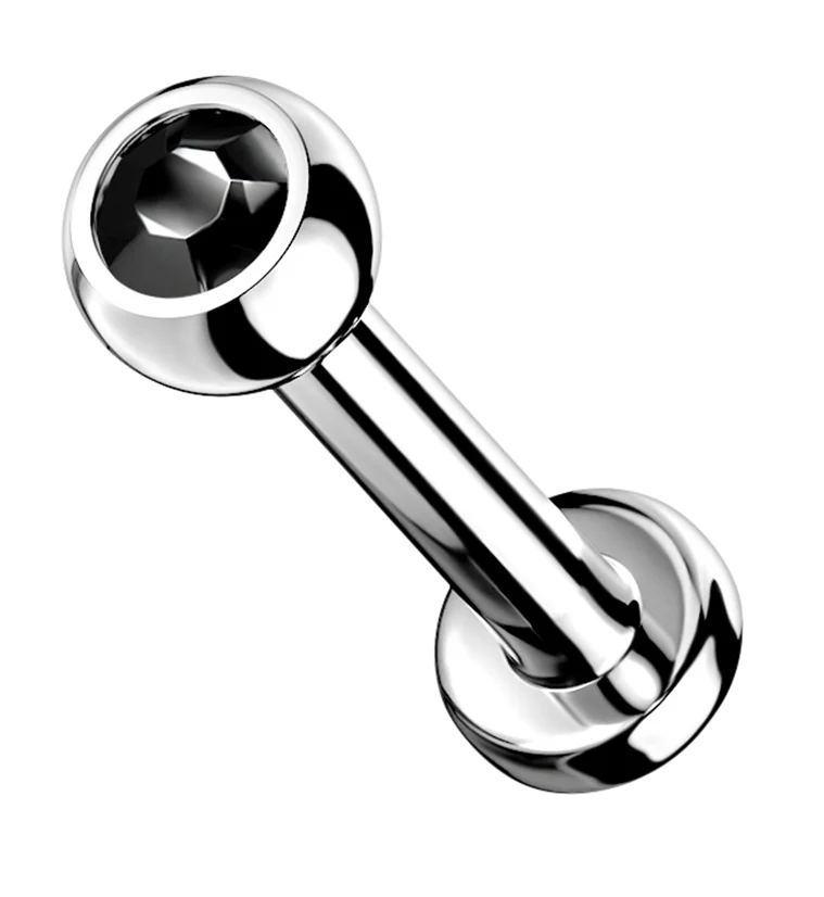 Black Gem Titanium Internally Threaded Flat Back Post - Mrs Treak