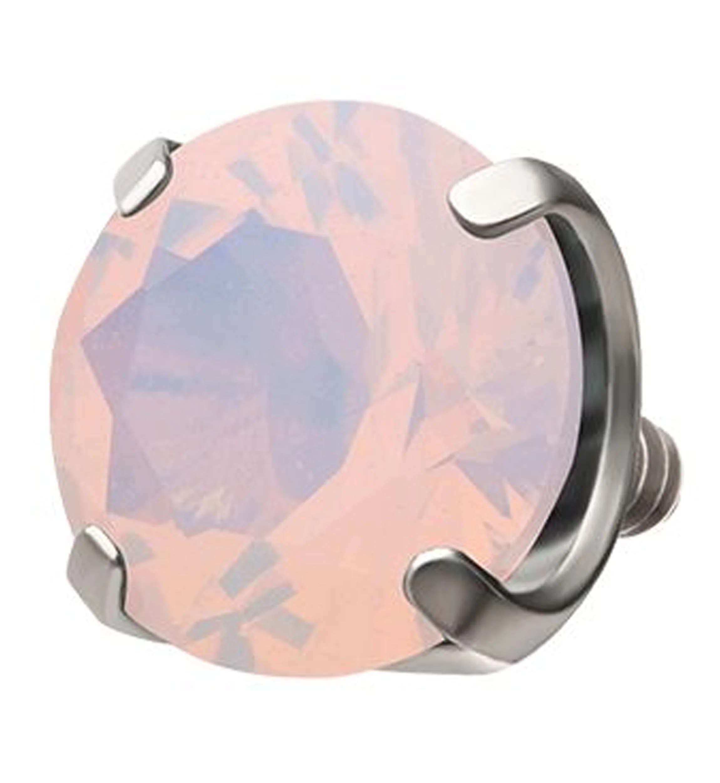 Faceted Pink Opalite Titanium Internally Threaded Top - Mrs Treak