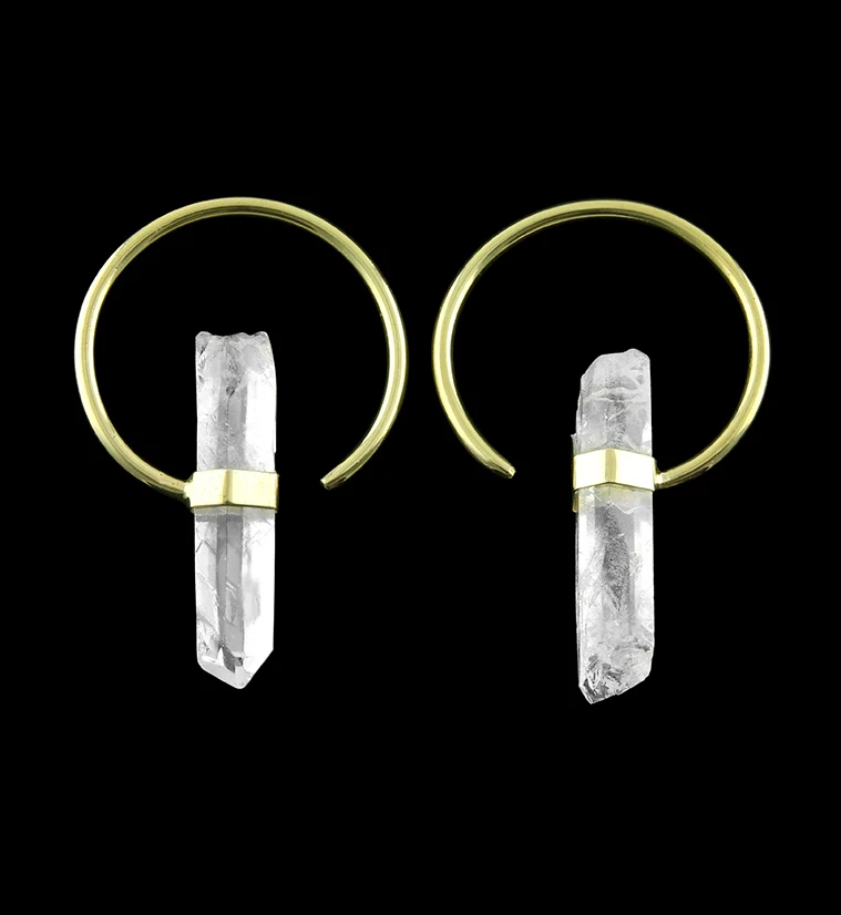 Lone Crystal Brass Ear Weights - Mrs Treak