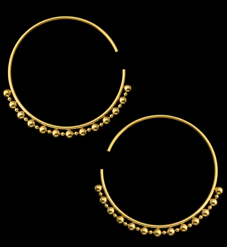 Gold PVD Beaded Hoop Stainless Steel Hangers - Mrs Treak