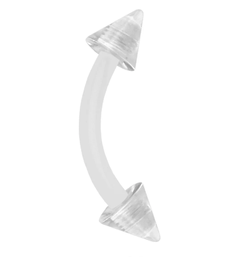 Acrylic Color Spike Curved Barbell - Mrs Treak