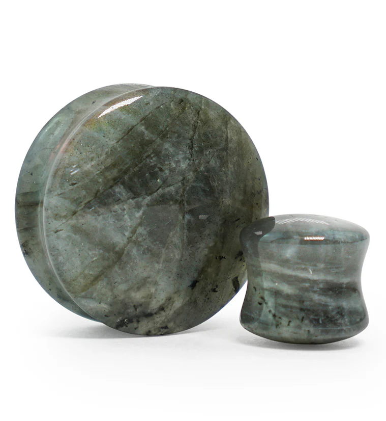 Grey Labradorite Stone Plugs - Mrs Treak