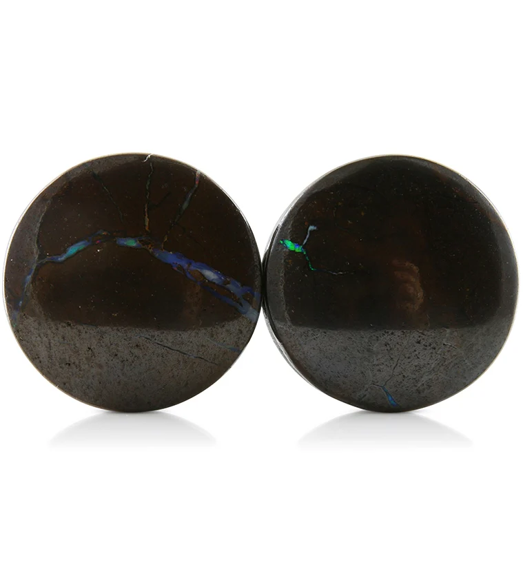 Boulder Opal Plugs 1 Inch (25mm) Version 15 - Mrs Treak