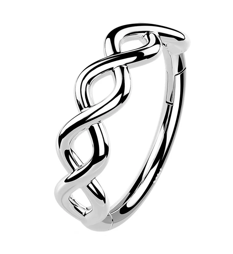 14kt White Gold Twisted Hinged Segment Ring - Mrs Treak