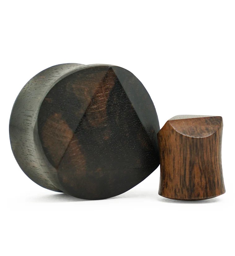 Areng Wood Embossed Triangle Plugs - Mrs Treak