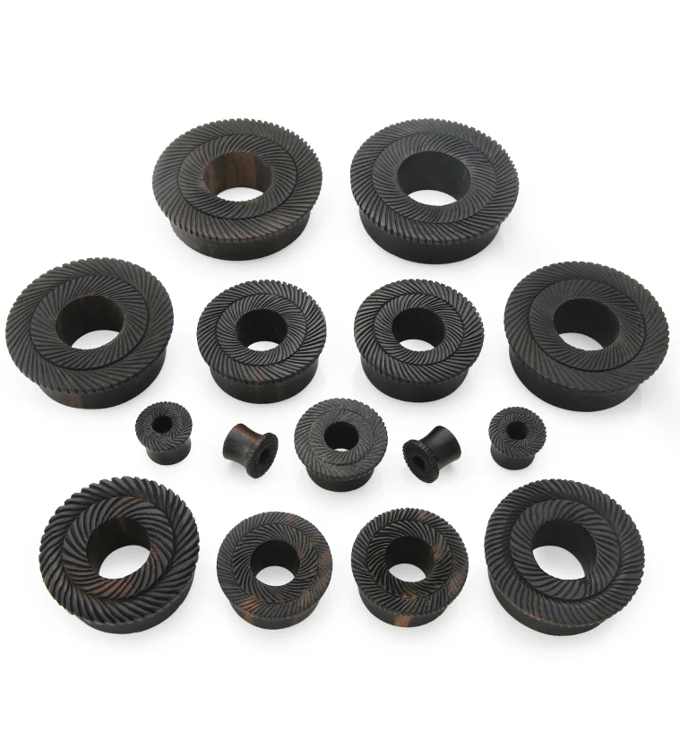 Interlace Areng Wood Mayan Flare Tunnel Plugs - Mrs Treak