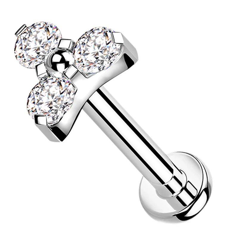 Triad Clear CZ Titanium Internally Threaded Labret - Mrs Treak