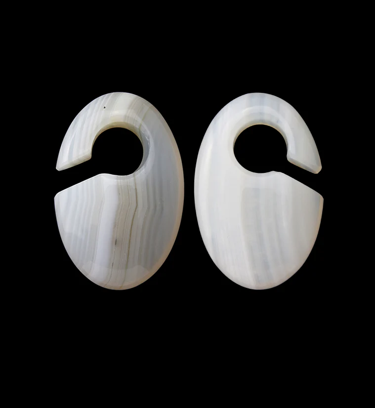 Ovaloid Agate Stone Ear Weights - Mrs Treak